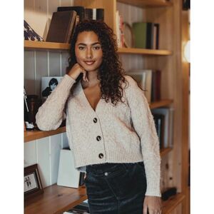 NWT The Normal Brand Elsie Fisherman Cardigan Sweater Sz Small Latte Beige Knit